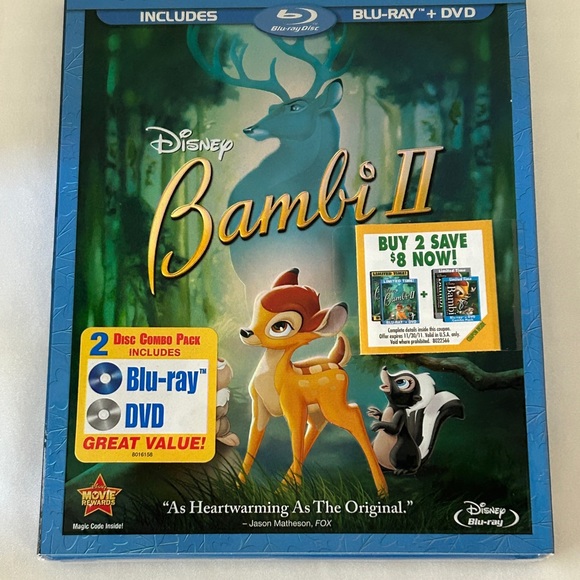 Disney Bambi II Blu-Ray / DVD Special Edition With Slipcover 2011 NOS Sealed - Picture 2 of 7